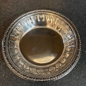 Reed and Barton 1202 6” Silver-Tone Ornate Round Bowl